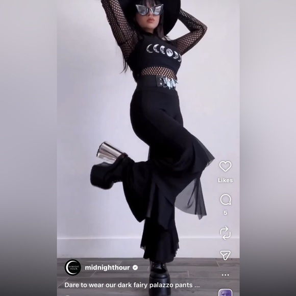 Midnight Hour Dark Fairy Palazzo Pants - Picture 3 of 7